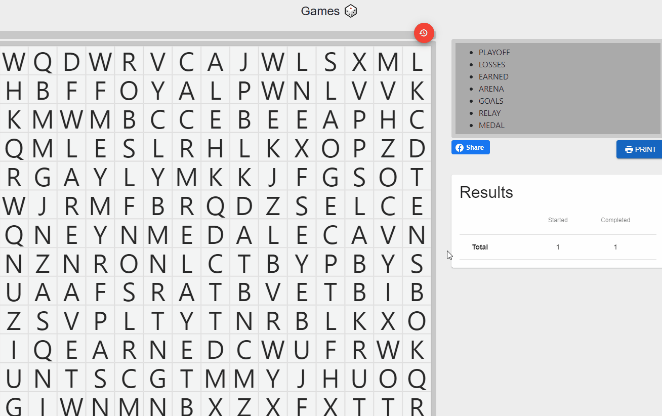 How to play a shared online word search?